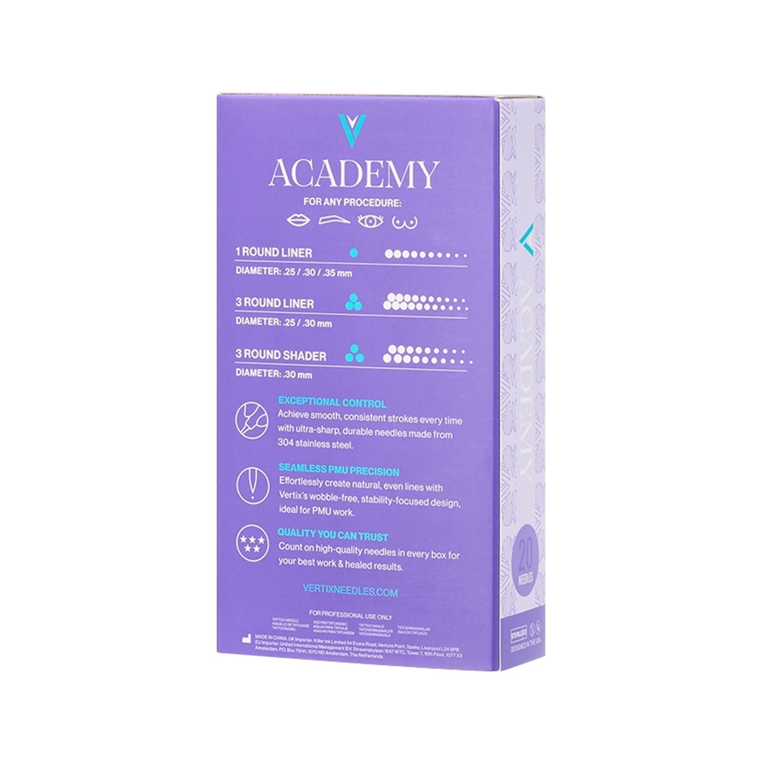 Vertix Academy 3 Round Shader cartridge packaging overview