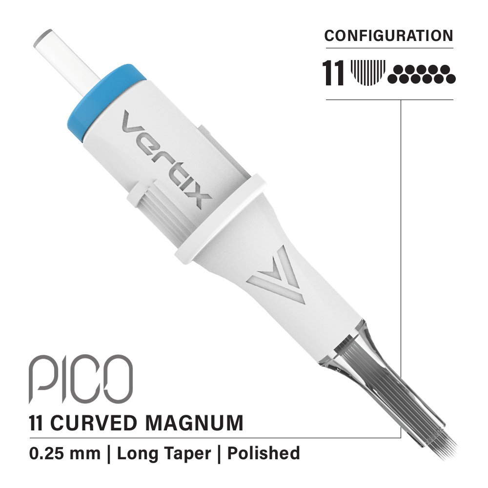 Vertix Pico 11 Magnum Curved PMU cartridge needle, single piece
