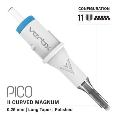 Vertix Pico 11 Magnum Curved PMU cartridge needle, single piece