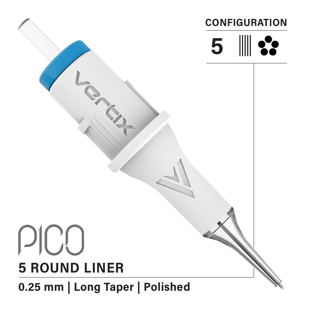 Vertix Pico 5 Round Liner PMU cartridge single needle