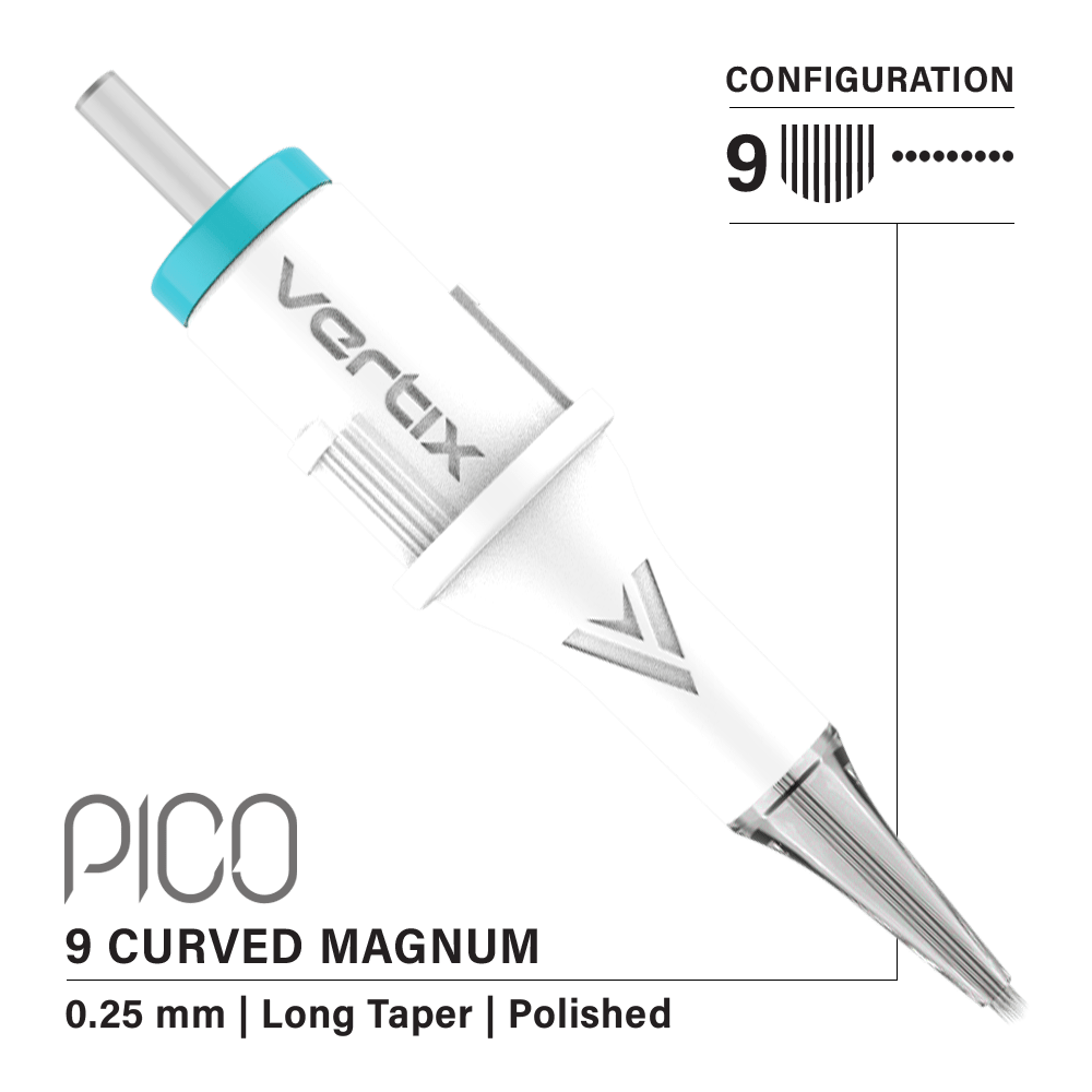 Vertix Pico 9 Magnum Curved PMU cartridge needle, single piece