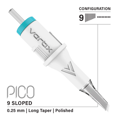 Vertix Pico 9 Round Liner Sloped PMU cartridge single needle