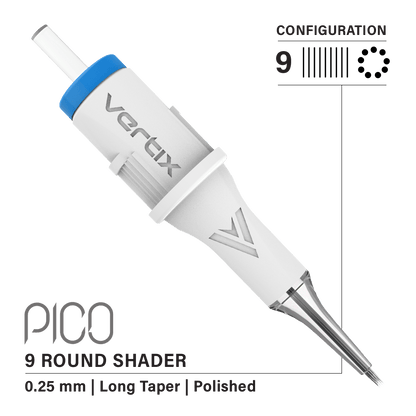 Vertix Pico 9 Round Shader PMU cartridge single needle