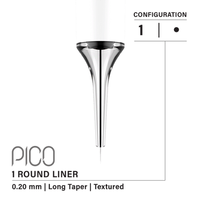 Vertix Pico 1 Round Liner PMU cartridge single needle